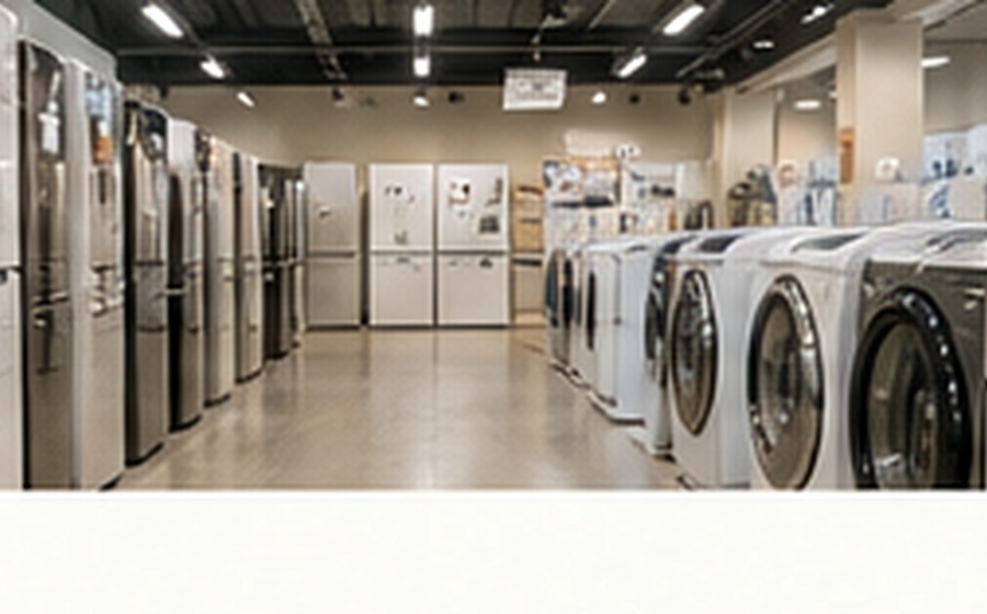 中古家電が並ぶ売り場
